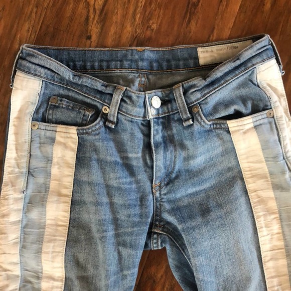 RAG & BONE Racer Relay Jeans Ankle Zip 25 - Picture 3 of 8